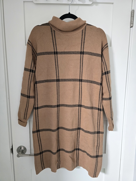 Reitmans Sweaters - Reitmans Camel and Black Plaid Turtleneck Sweater Dress
